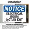 Signmission Electrical Room Not An Exit, 5 in W x Rectangle, Vinyl Decal OS-2PACK-NS-D-35-L-11688 - alternate 6